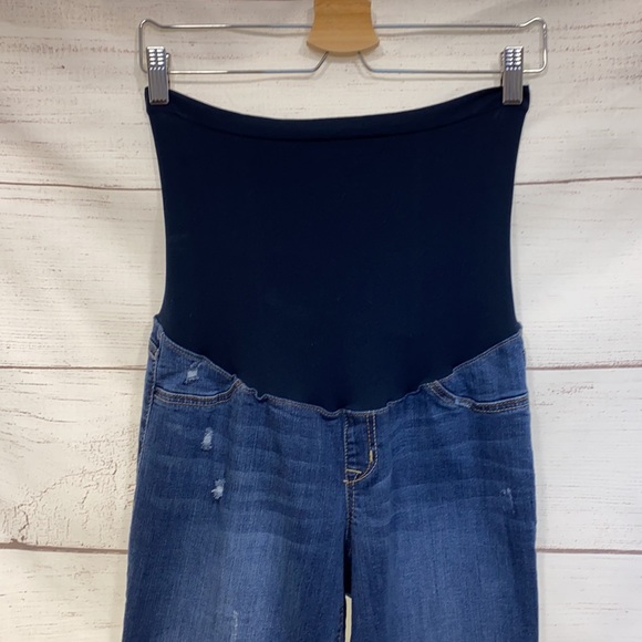 1822 brand maternity jeans boyfriend fit distressed full panel distressed 30” - Picture 5 of 11